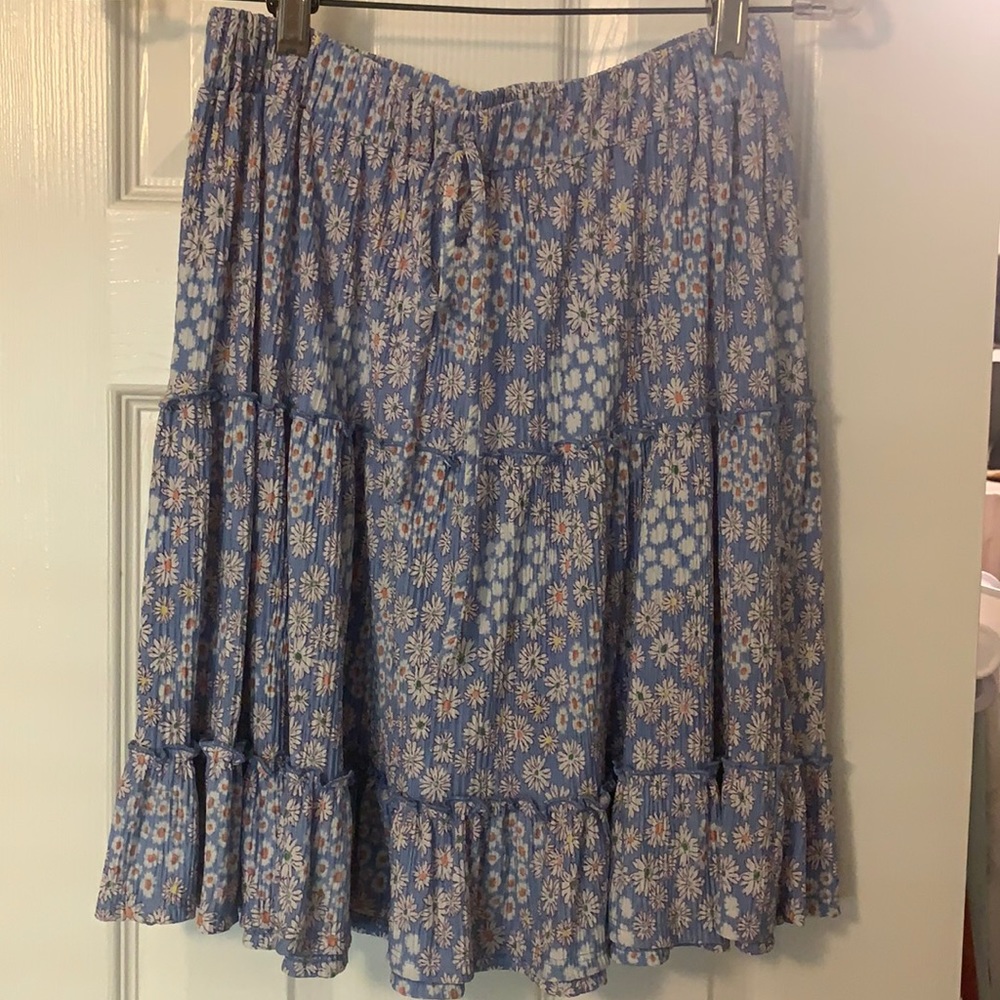 Blue Floral Skirt